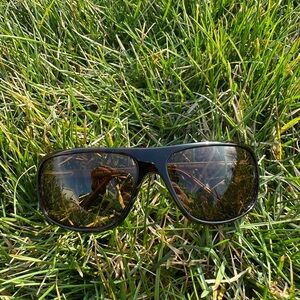 Saks Fifth Avenue Black Frame Sunglasses with Brown Lenses
